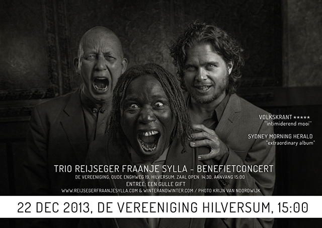 Trio Reijseger Fraanje Sylla geeft benefietconcert in Hilversum