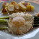 Groene asperges gebakken ei parmezaan_