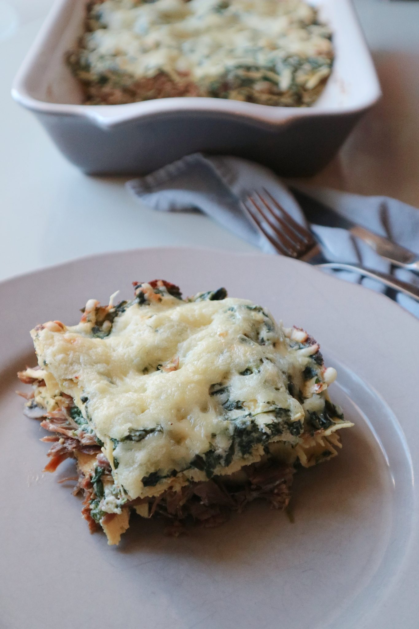 Lasagne met confit de canard en spinazie - Onze Franse keuken Lasagne met confit de canard en spinazie - Onze Franse keuken