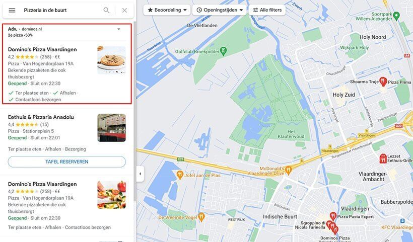 Probeer Google Map Ads voor betere ranking