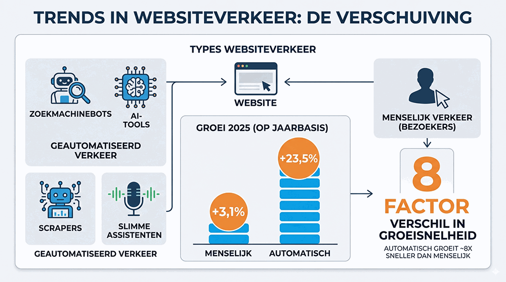 Geautomatiseerd verkeer groeit sneller dan menselijk verkeer
