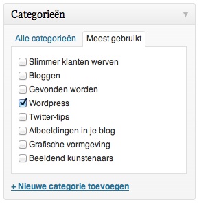 Categorie kiezen in WordPress