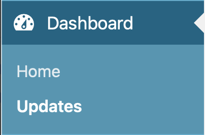 Alle updates vind je onder Dashboard bij Updates.